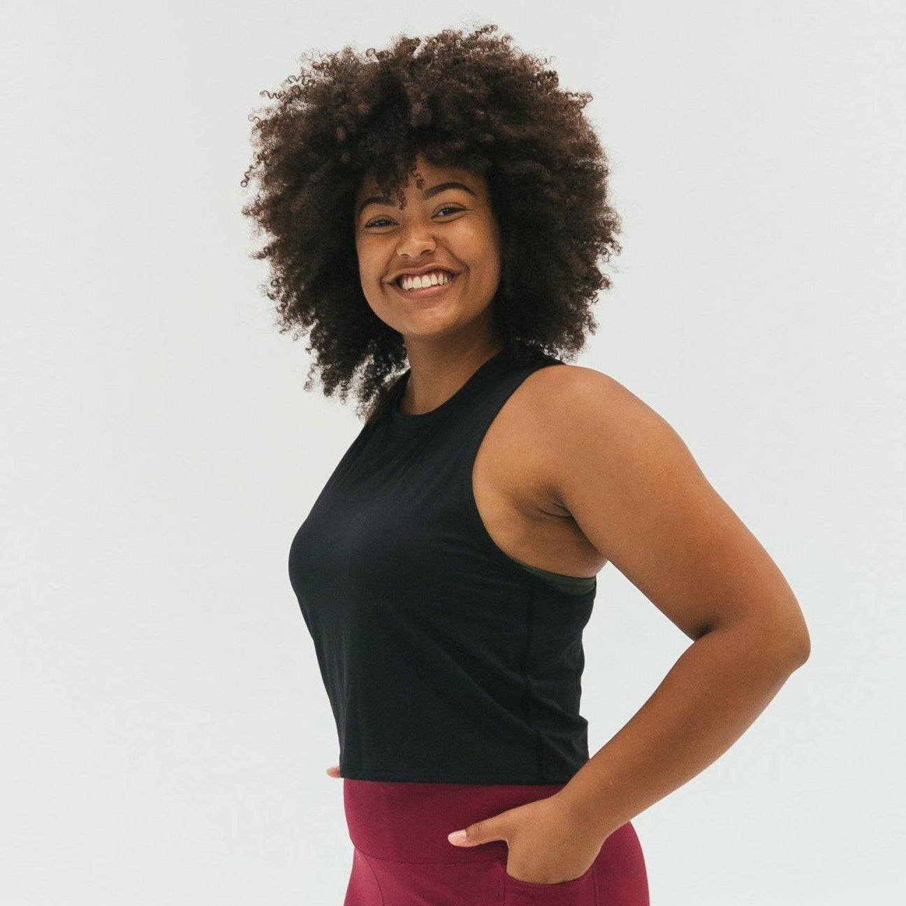 Energy Cropped Tank Top - Black - Senita Athletics