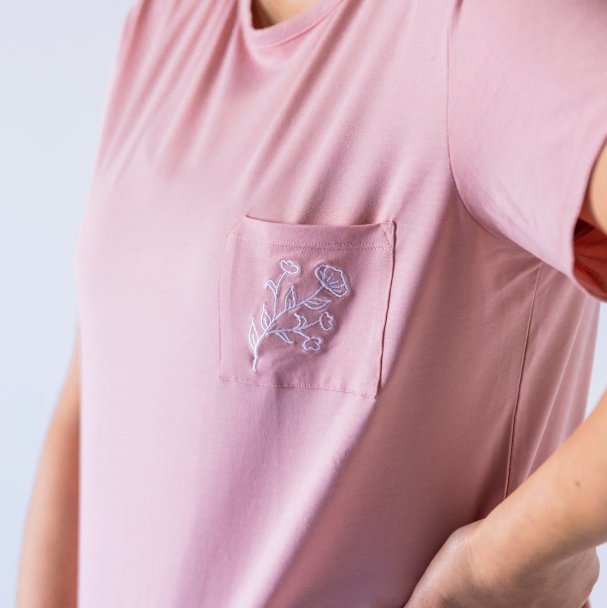 Full Length Pocket Tee - Dusty Rose - Senita Athletics