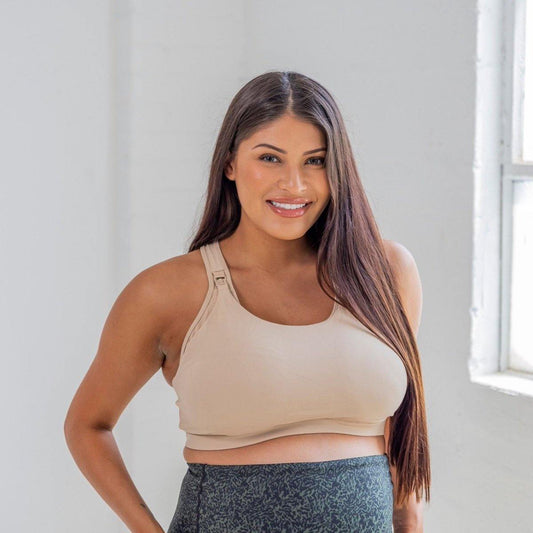 Go With The Flow Nursing Sports Bra - Latte - Senita Athletics