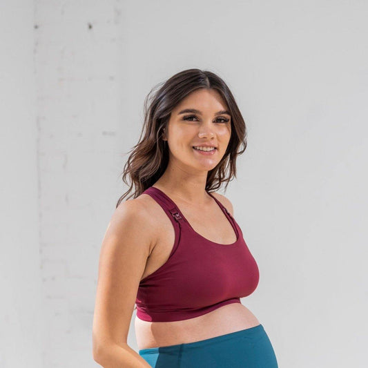 Go With The Flow Nursing Sports Bra - Mulberry - Senita Athletics