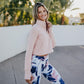 Hailey Cropped Half Zip - Blush - Senita Athletics