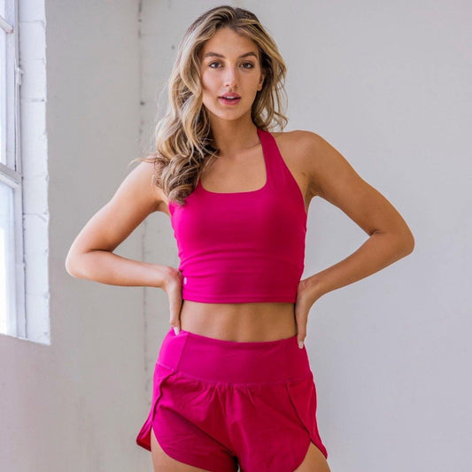 Harmony Crop Top - Raspberry - Senita Athletics