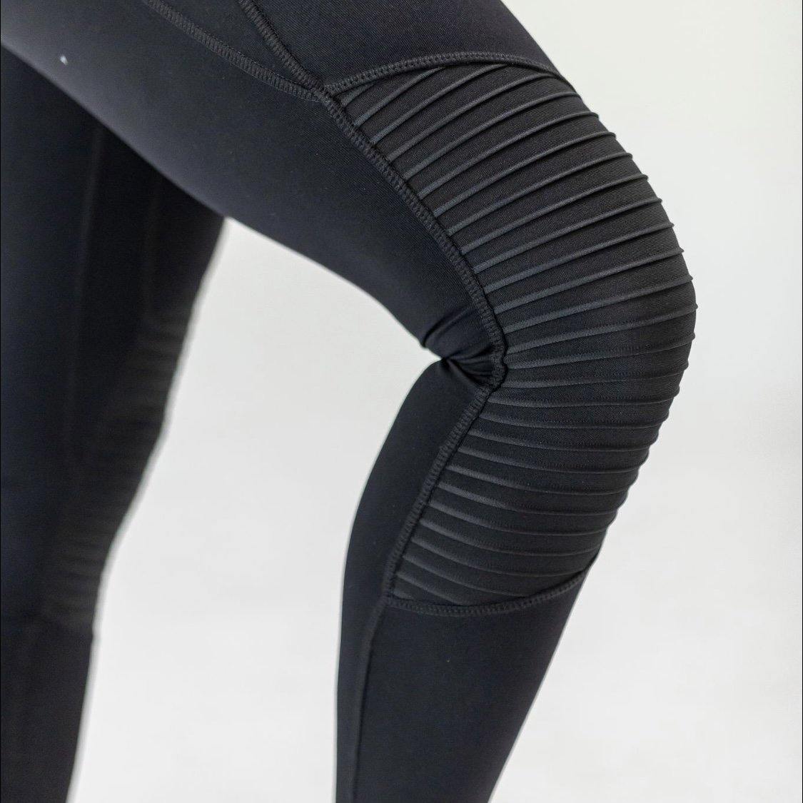 High Waisted Moto Leggings - Black - Senita Athletics