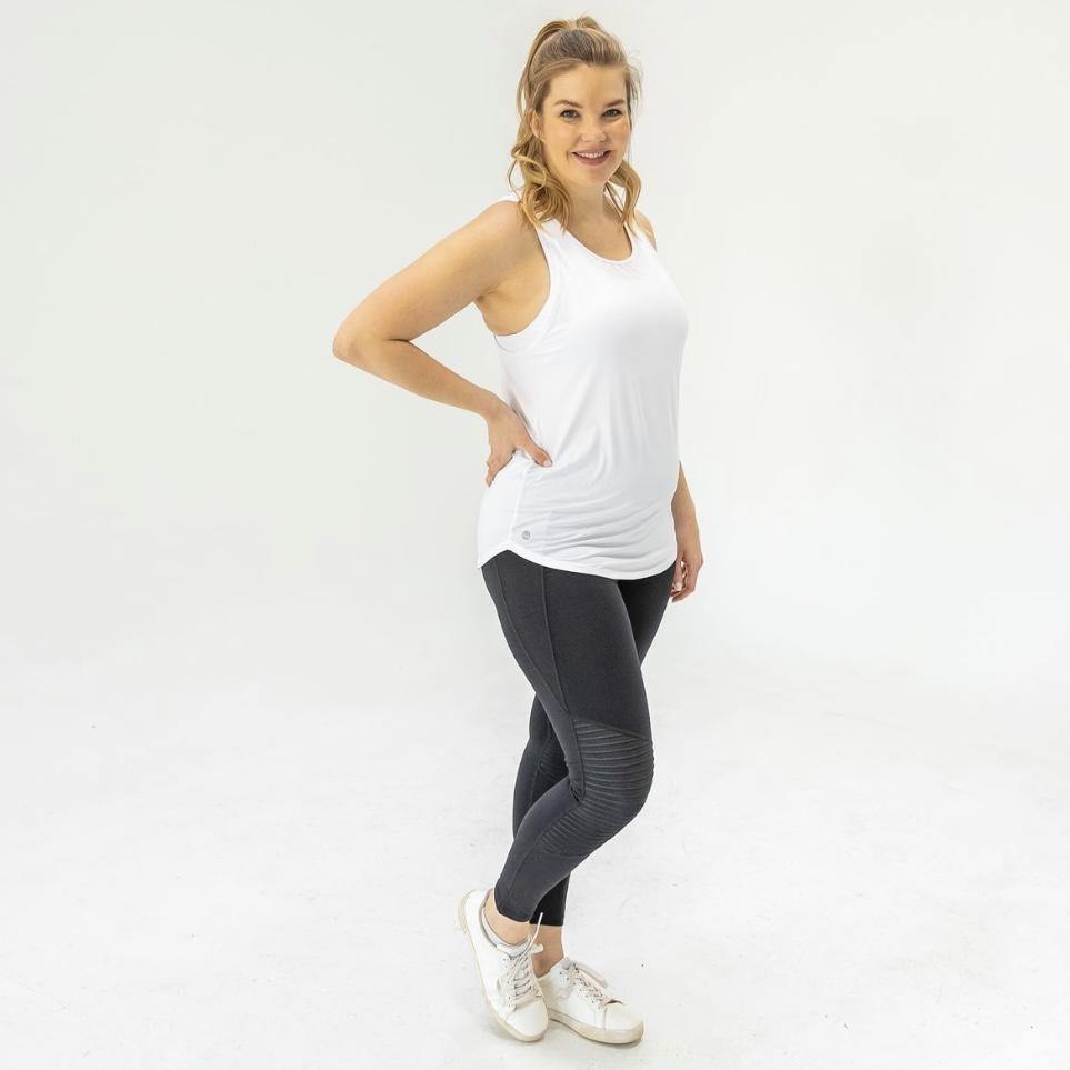 High Waisted Moto Leggings - Black - Senita Athletics