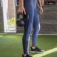 High Waisted Moto Leggings - Light Navy - Senita Athletics