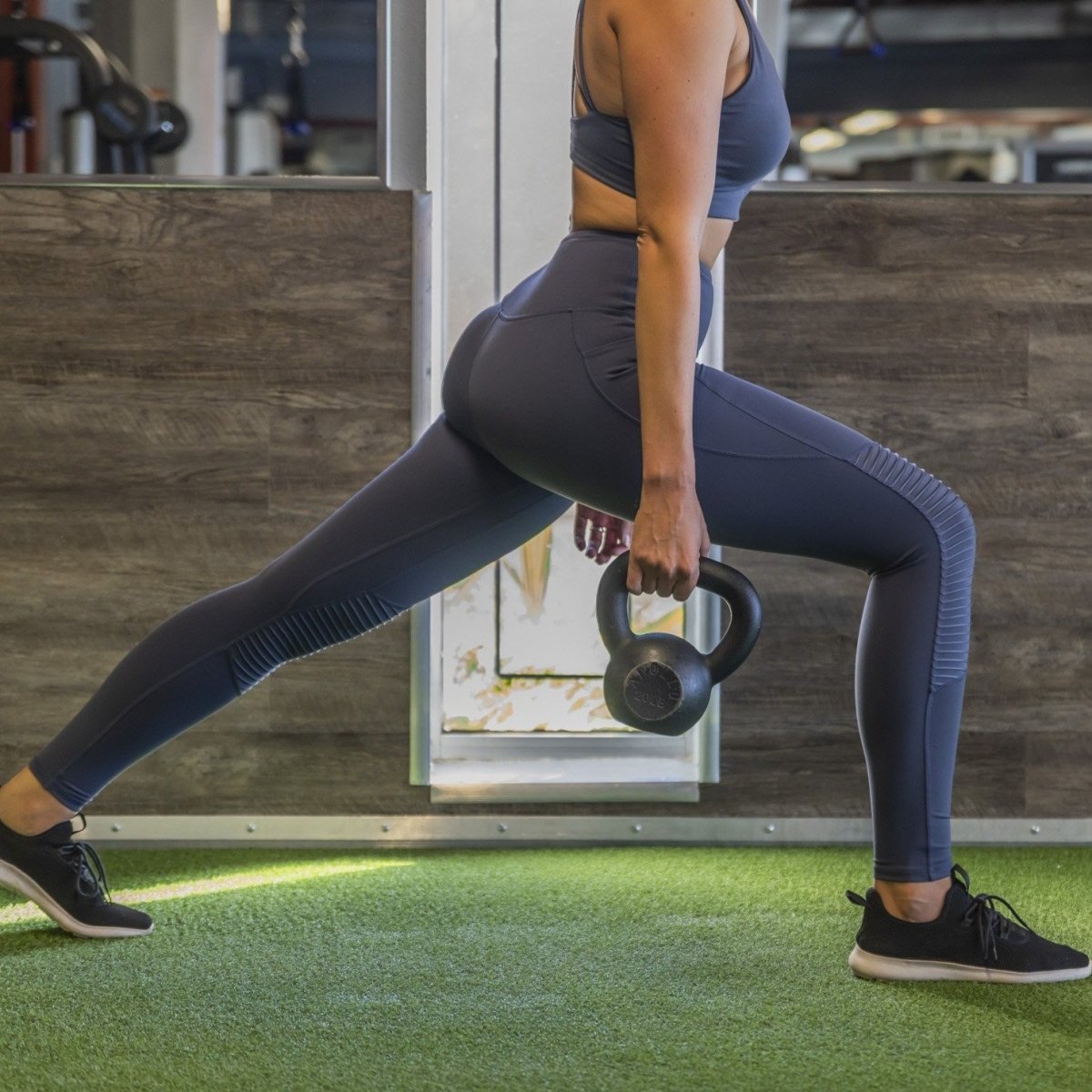 High Waisted Moto Leggings - Light Navy - Senita Athletics