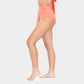 High Waisted Side Shirred Zuma Bikini Bottoms - Coral - FINAL SALE