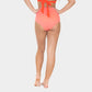 High Waisted Side Shirred Zuma Bikini Bottoms - Coral - FINAL SALE