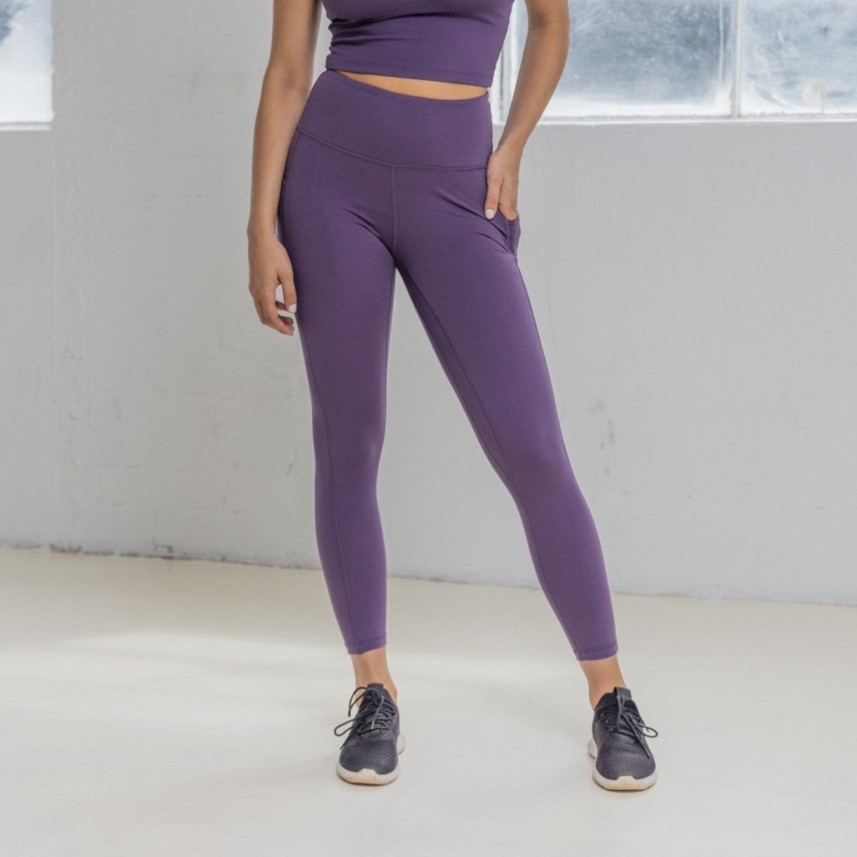 High Waisted Vinyasa 7/8 Capris - Eggplant - Senita Athletics