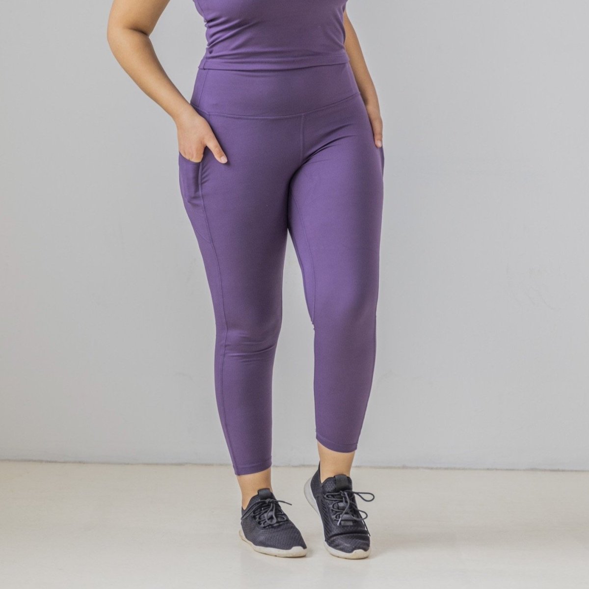 High Waisted Vinyasa 7/8 Capris - Eggplant - Senita Athletics