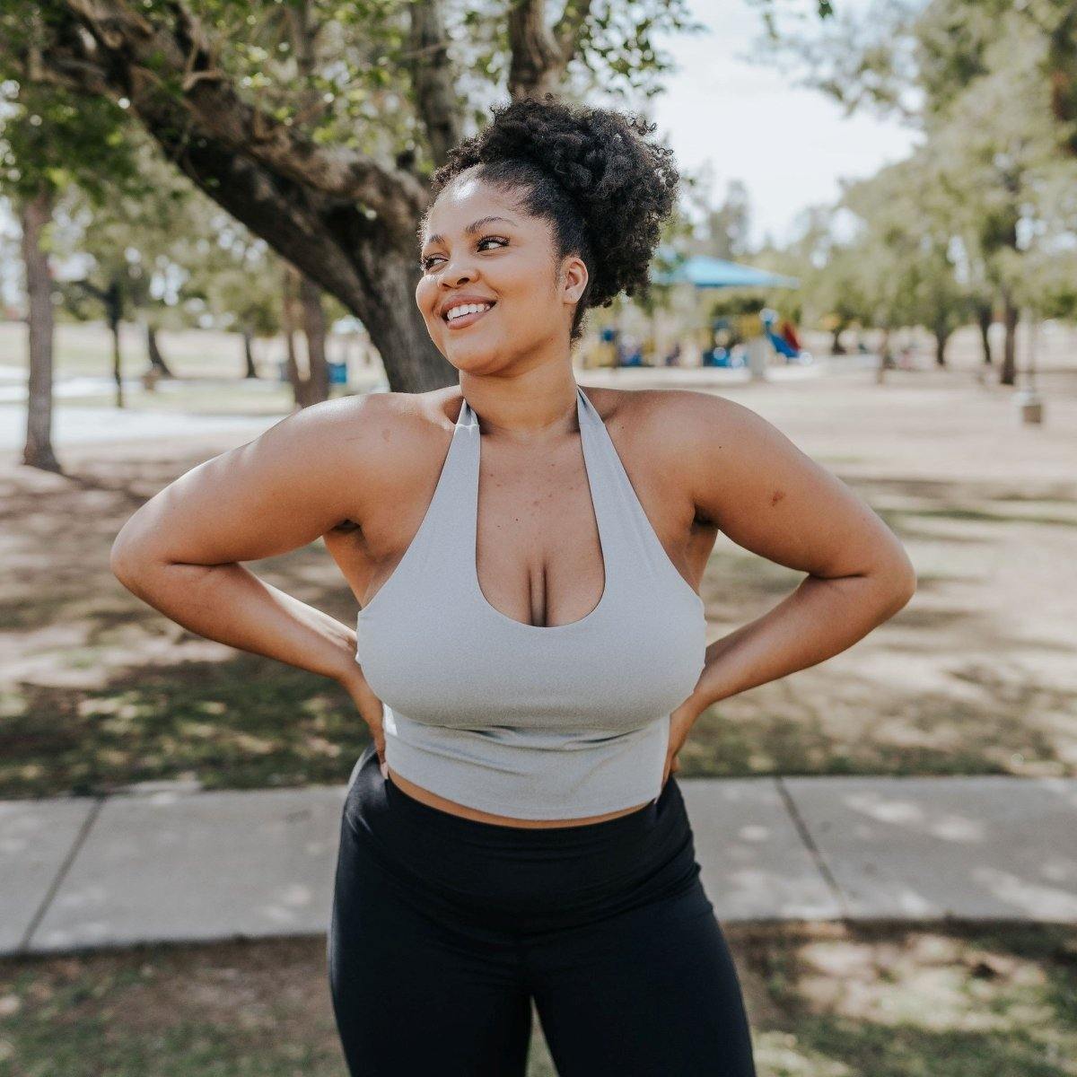 Jazz Halter Top - Heathered Gray - Senita Athletics