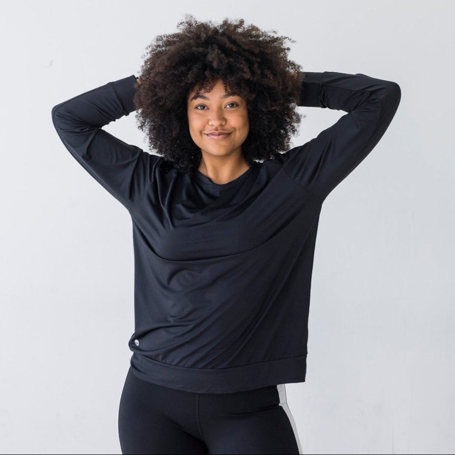 Laser Cut Pullover - Black - Senita Athletics