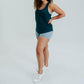 Lux High Waisted Rio Shorts (3.75 in. inseam) - Steel Blue - Senita Athletics