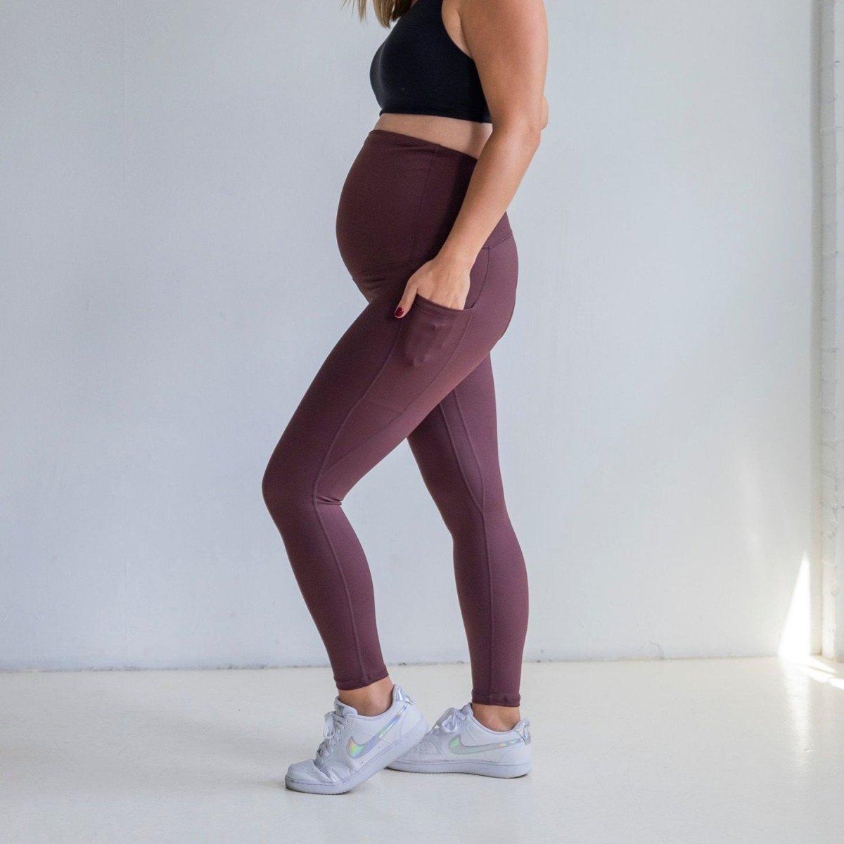 Lux Maternity Pants - Fossil - Senita Athletics