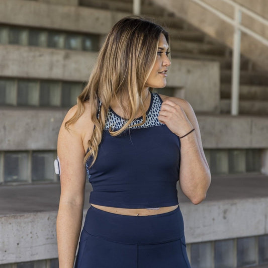 Malibu Crop Top 2 - Navy Lucky Spots - Senita Athletics