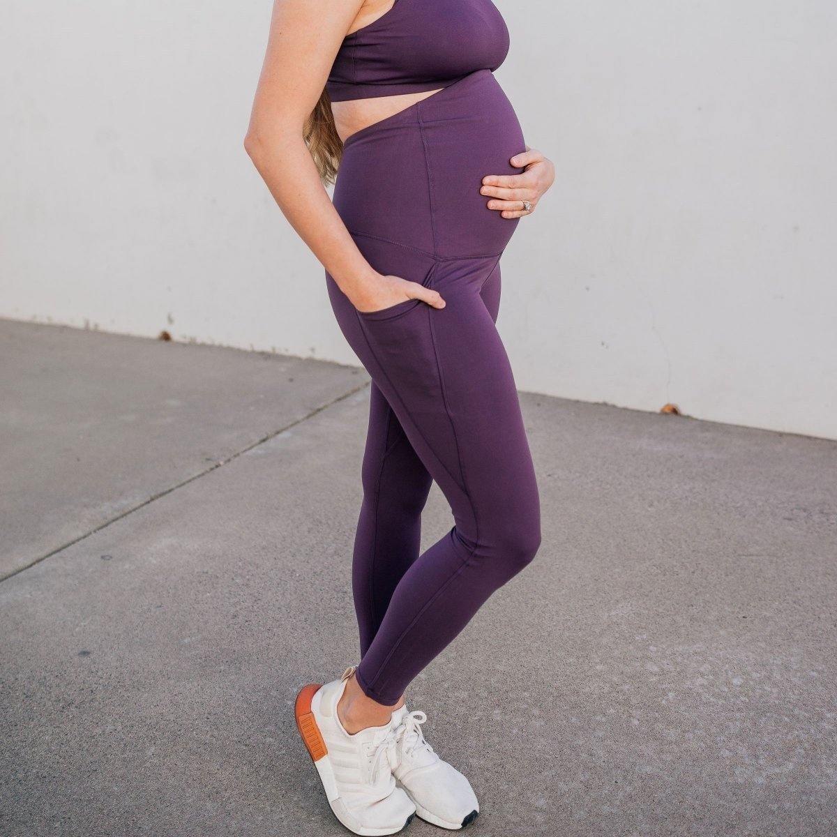 Maternity Skin Pants - Eggplant - Senita Athletics