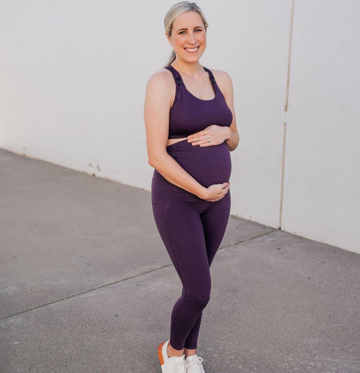 Maternity Skin Pants - Eggplant - Senita Athletics