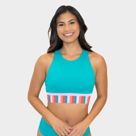 Mesa Cropkini - Teal/Sunny Day Stripes
