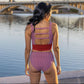 Mirage Bikini Bottoms - Cherry Stripe - Senita Athletics