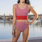 Mirage Bikini Bottoms - Cherry Stripe - Senita Athletics