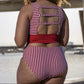 Mirage Bikini Bottoms - Cherry Stripe - Senita Athletics