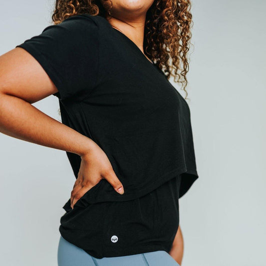 Nursing Short Sleeve Tee - Black - Senita Athletics