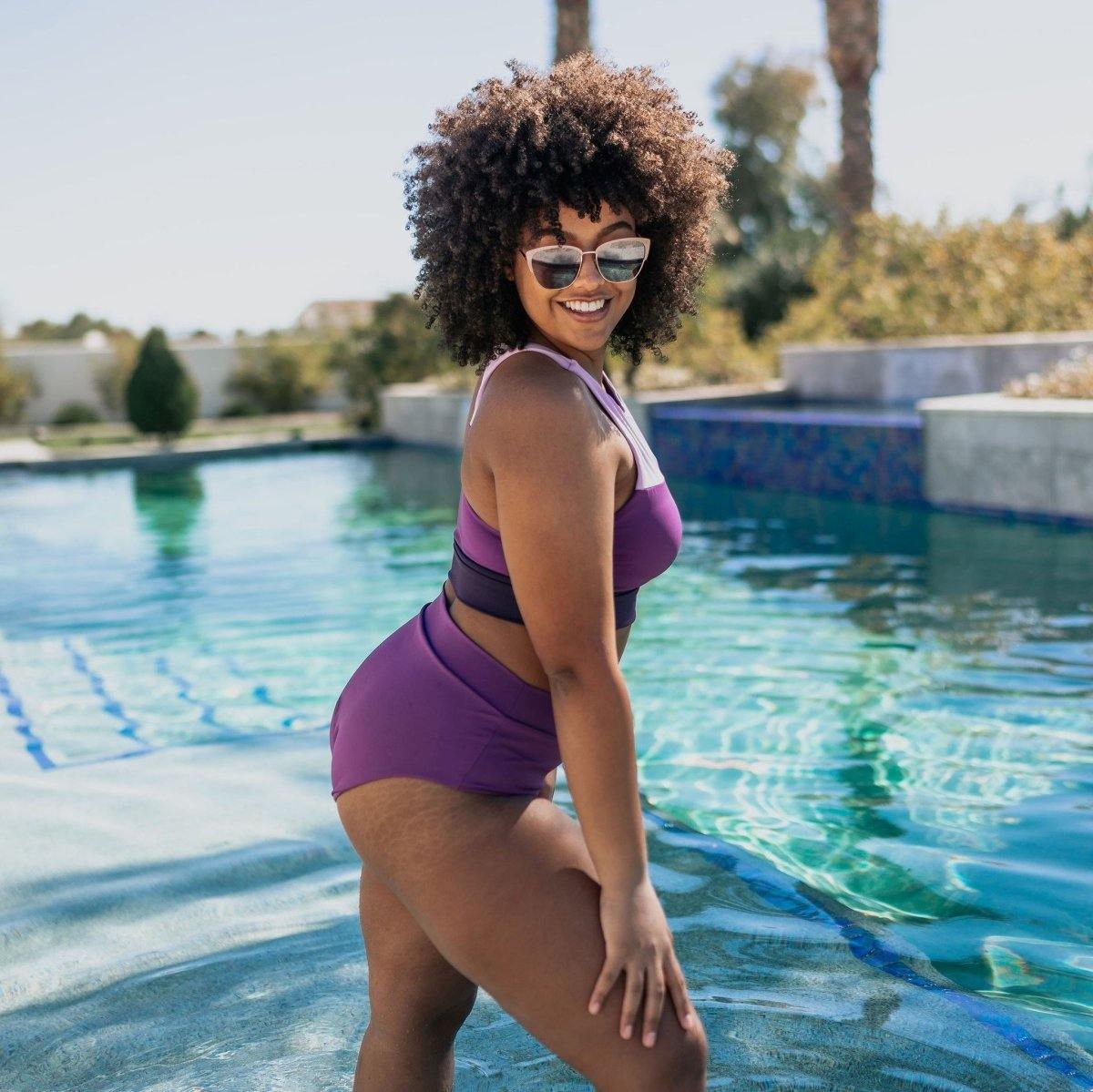 Page High Waisted Swim Bottoms - Berry - Senita Athletics