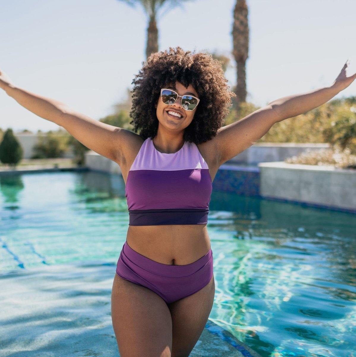 Page High Waisted Swim Bottoms - Berry - Senita Athletics