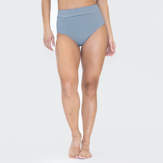 Page High Waisted Swim Bottoms - Black Houndstooth - FINAL SALE