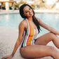 Queen Creek One Piece - Honey Stripe - Senita Athletics