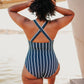 Queen Creek One Piece - Navy Stripe - Senita Athletics
