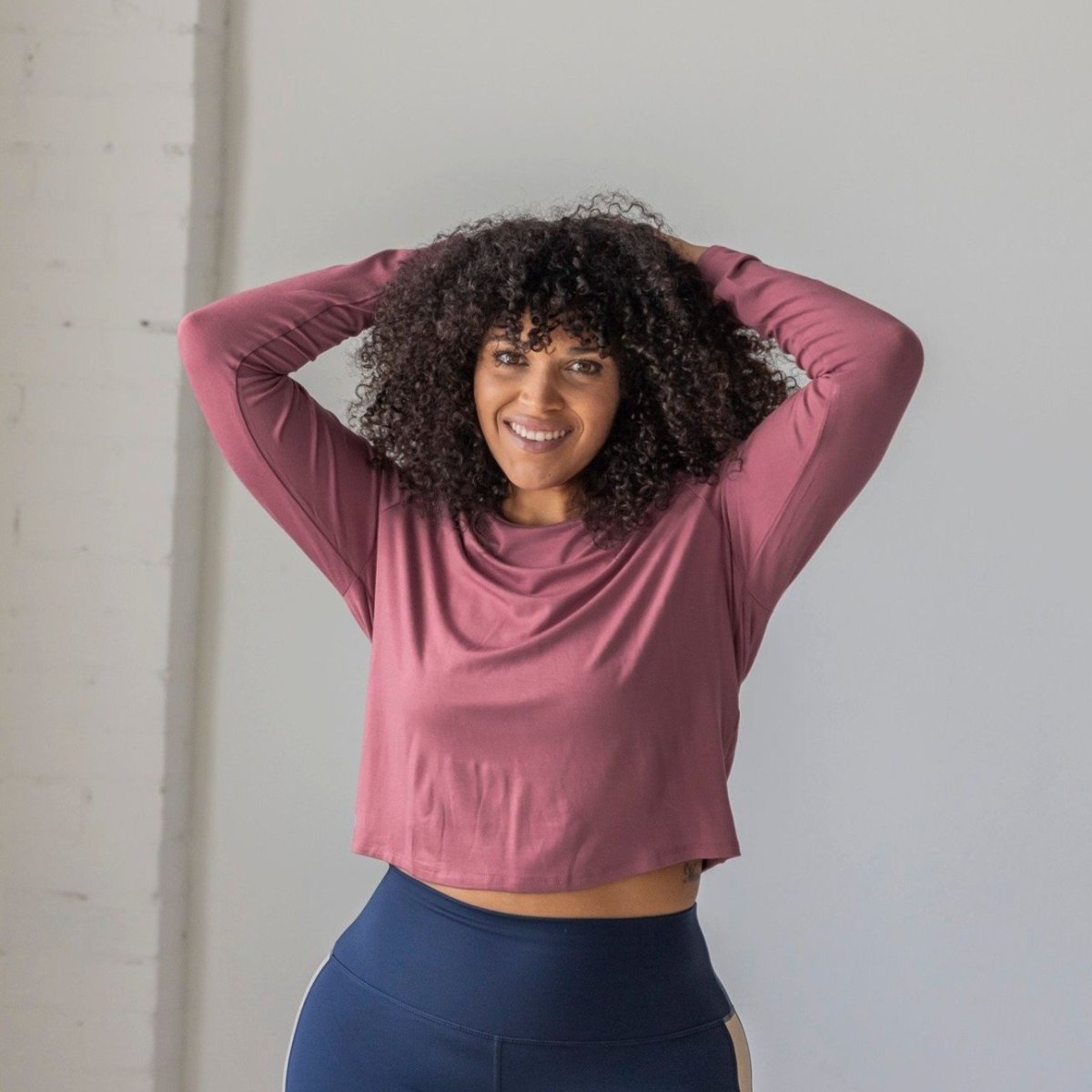 Refresh Cropped Long Sleeve - French Rose - Senita Athletics