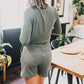 Ribbed Lounge Shorts - Green Tea - Senita Athletics