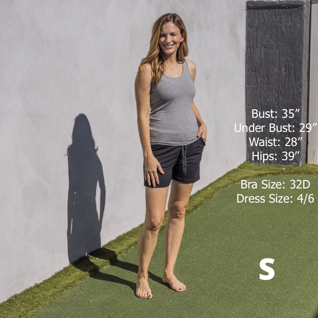 Ribbed Lounge Tank - Heathered Gray - Senita Athletics