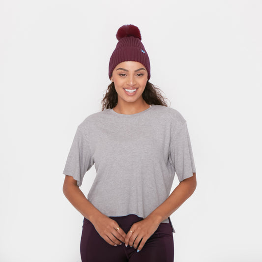Ribbed Lounge Tee - Heathered Gray - FINAL SALE
