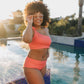 Ribbed Page High Waisted Swim Bottoms - Coral - Senita Athletics