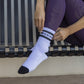 Senita Crew Socks - White/Black - Senita Athletics