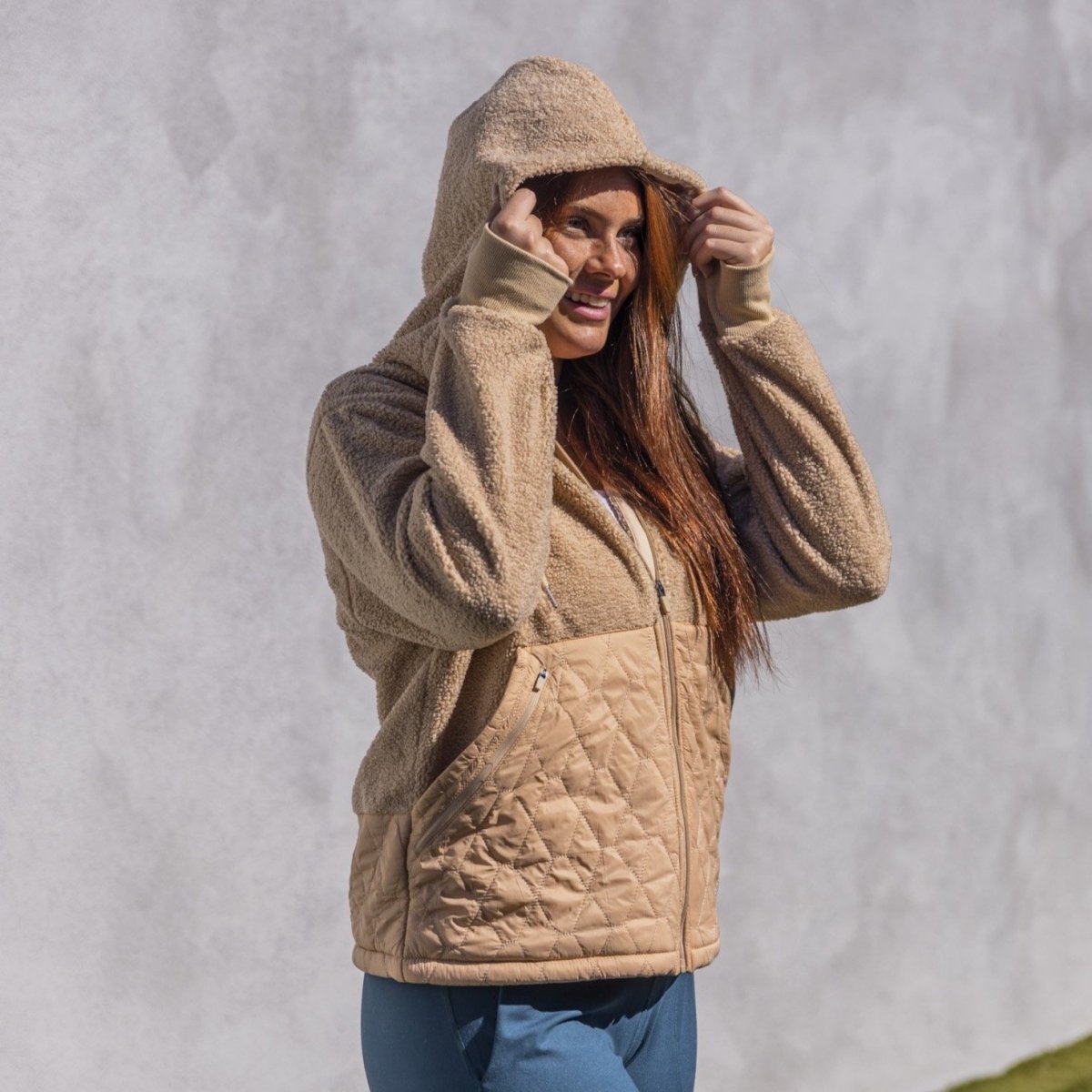 Shelby Sherpa Jacket - Latte - Senita Athletics
