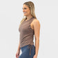 Side Tie Shirred Tank - Mocha Latte