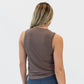 Side Tie Shirred Tank - Mocha Latte