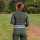 Sporty Seamless Long Sleeve Crop - Evergreen - Senita Athletics
