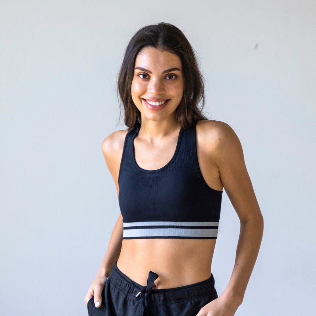 Sporty Seamless Sports Bra - Black - Senita Athletics