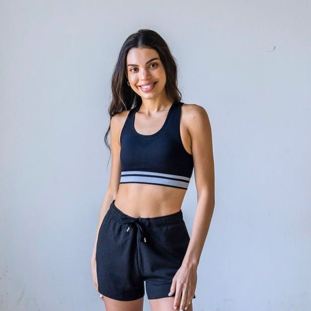 Sporty Seamless Sports Bra - Black - Senita Athletics