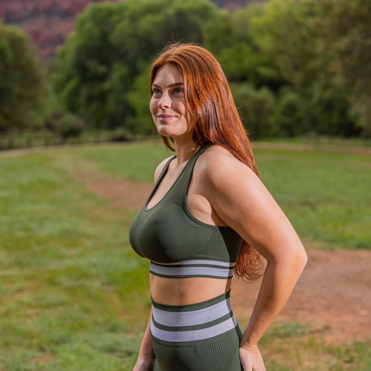 Sporty Seamless Sports Bra - Evergreen - Senita Athletics