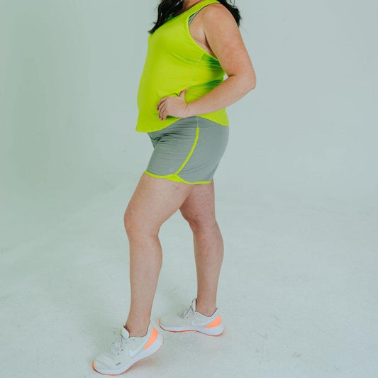 Swift Shorts 4 - Heathered Gray/Margarita - Senita Athletics