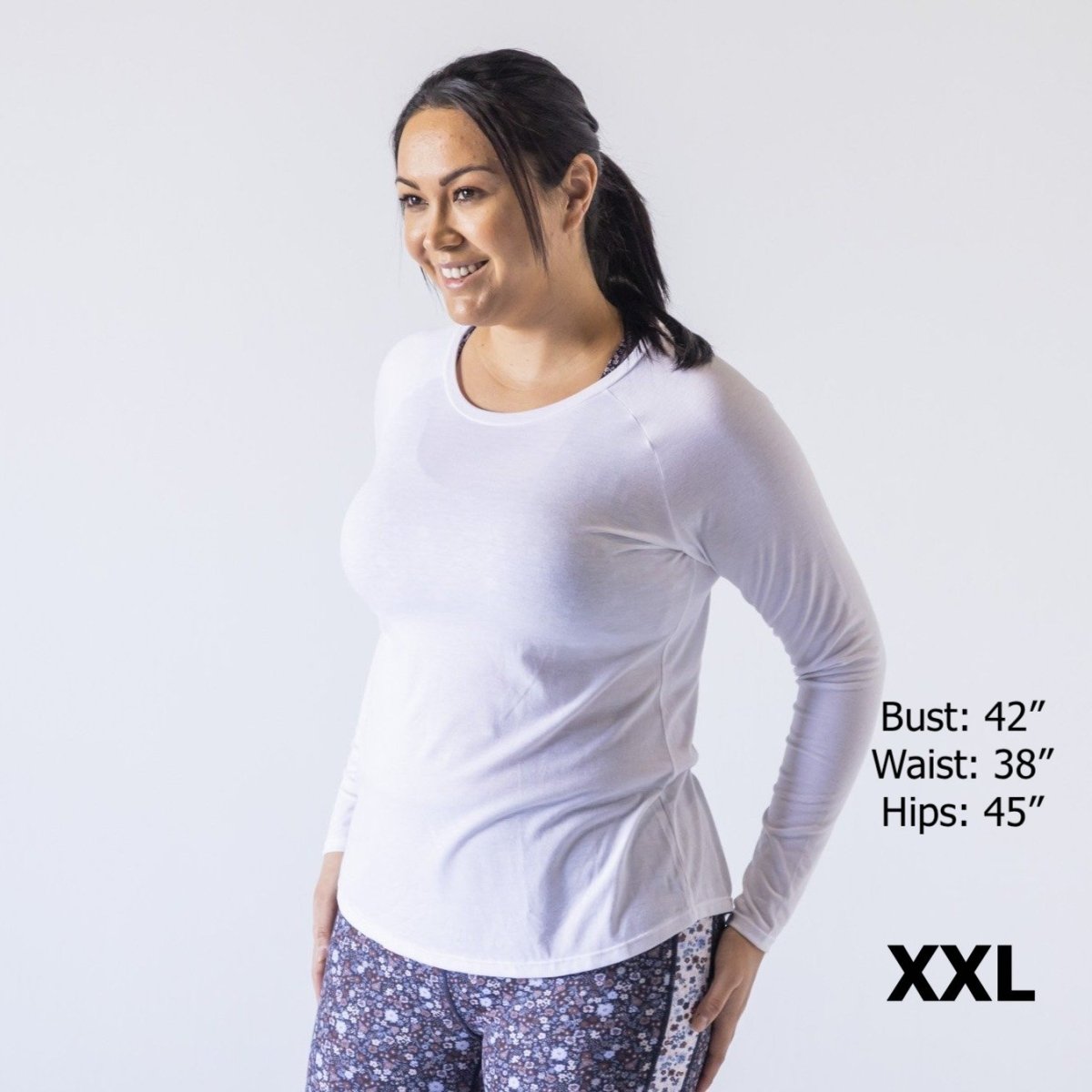 Tie Back Long Sleeve - White - Senita Athletics