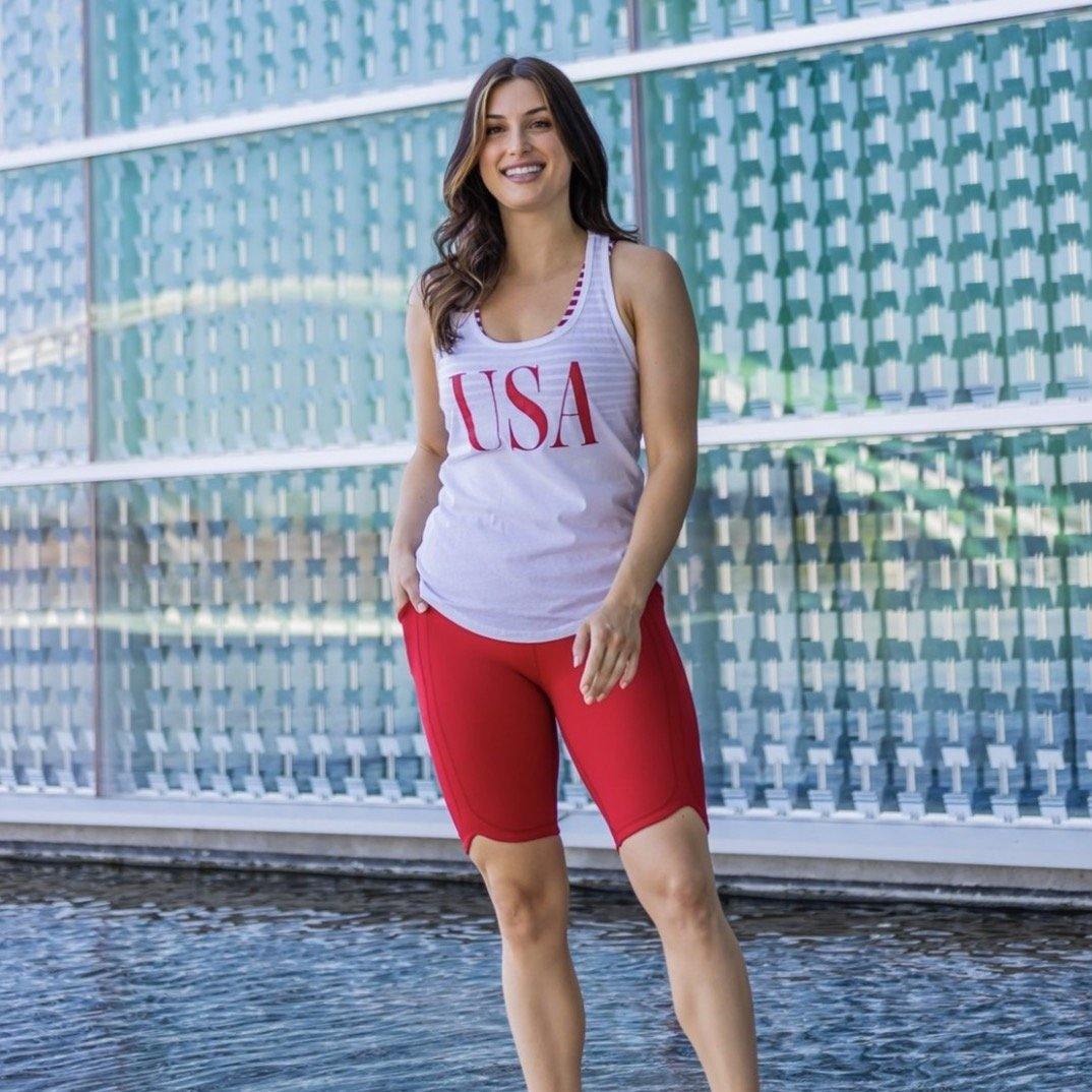 USA Racerback Tank - White - Senita Athletics
